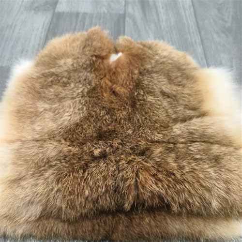 yingda1992 Natural Tanned Rabbit Hide Skin Pelt (12" by 14" Rabbit Pelt with Sewing Quality Leather) Straw Yellow - Image 5
