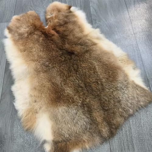 yingda1992 Natural Tanned Rabbit Hide Skin Pelt (12" by 14" Rabbit Pelt with Sewing Quality Leather) Straw Yellow - Image 2