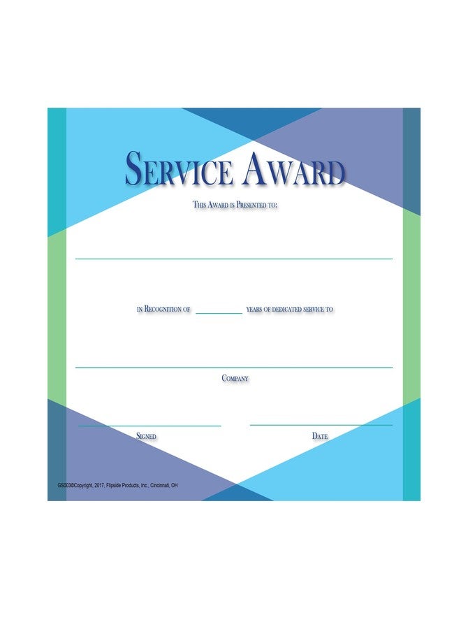 Hayes Service Award Certificates, Employee Recognition Awards for Years of Service, Appreciation, and Milestone Achievements, Full-Color Matte Finish, 8.5" x 11" - 30 Pack