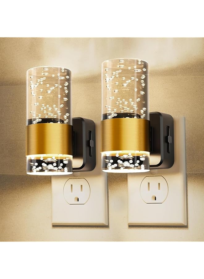 The Bros Premium LED Night Light with Auto Sensor | Elegant Wall Plug-in Design | 0-100LM Dimmable | Warm White 3000K | Energy-Efficient Lighting for Bedroom, Bathroom, Hallway | UAE Socket Compatible - Image 1
