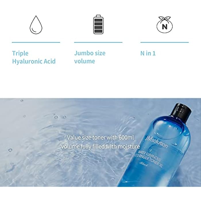 JMsolution Water Luminous Toner X Large 600ml (20.28floz) Black -Korea Skin Care Moisture - Image 2