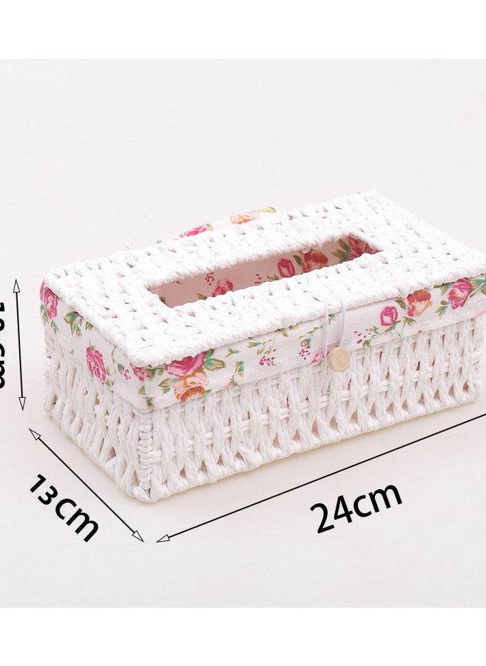 LOULUEN Trash Bin With Tissue Holder Box 