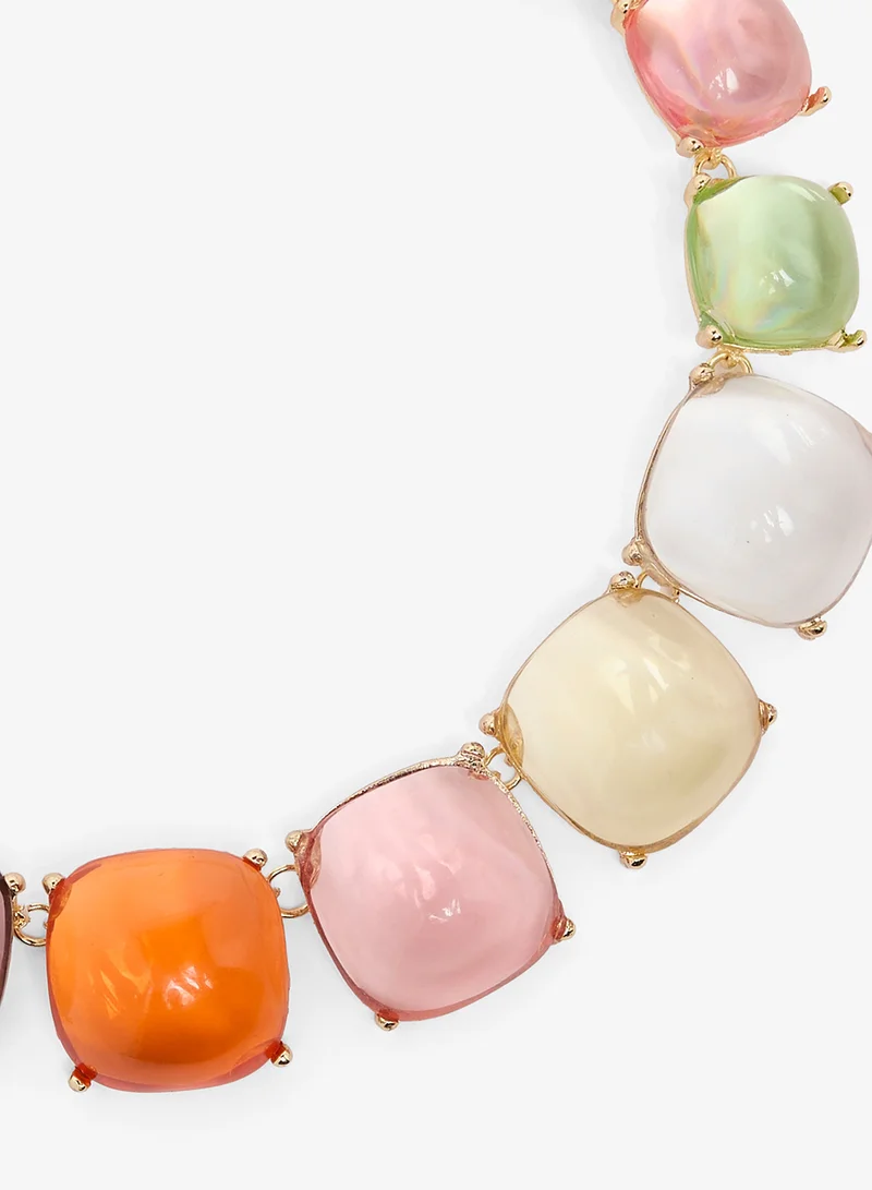 جينجر طقم مجوهرات راتنج ملون جريء