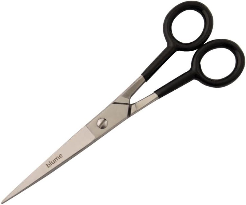 Blume Scissors-Hair Cutting/Hairdressing/Barber Salon/Hairdressers Stainless Steel Scissors for Men Women and Children -Barber Hair Cutting Professional Super Cut -PVC Grip Stainless Steel (Black) - Image 1