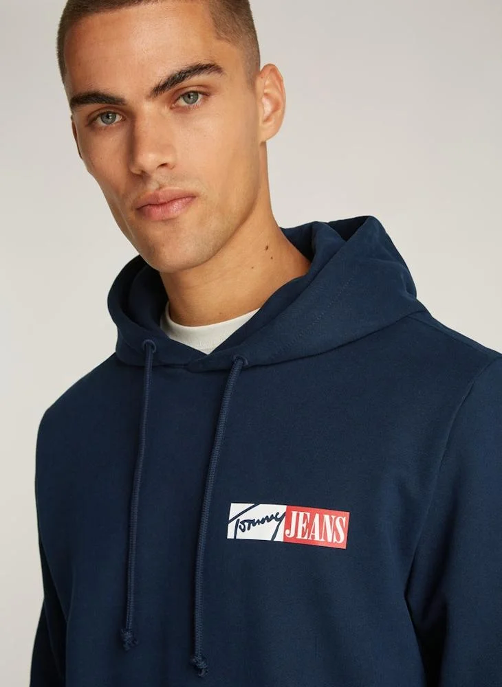 TOMMY JEANS Graphic Logo  Pull Over Hoodie