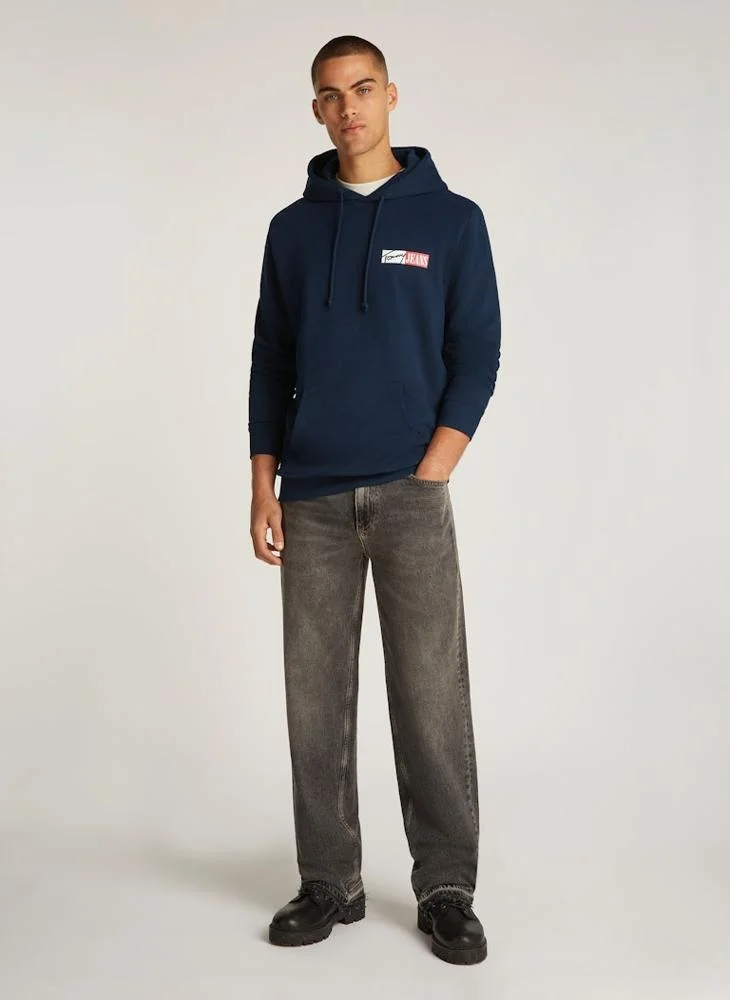 TOMMY JEANS Graphic Logo  Pull Over Hoodie