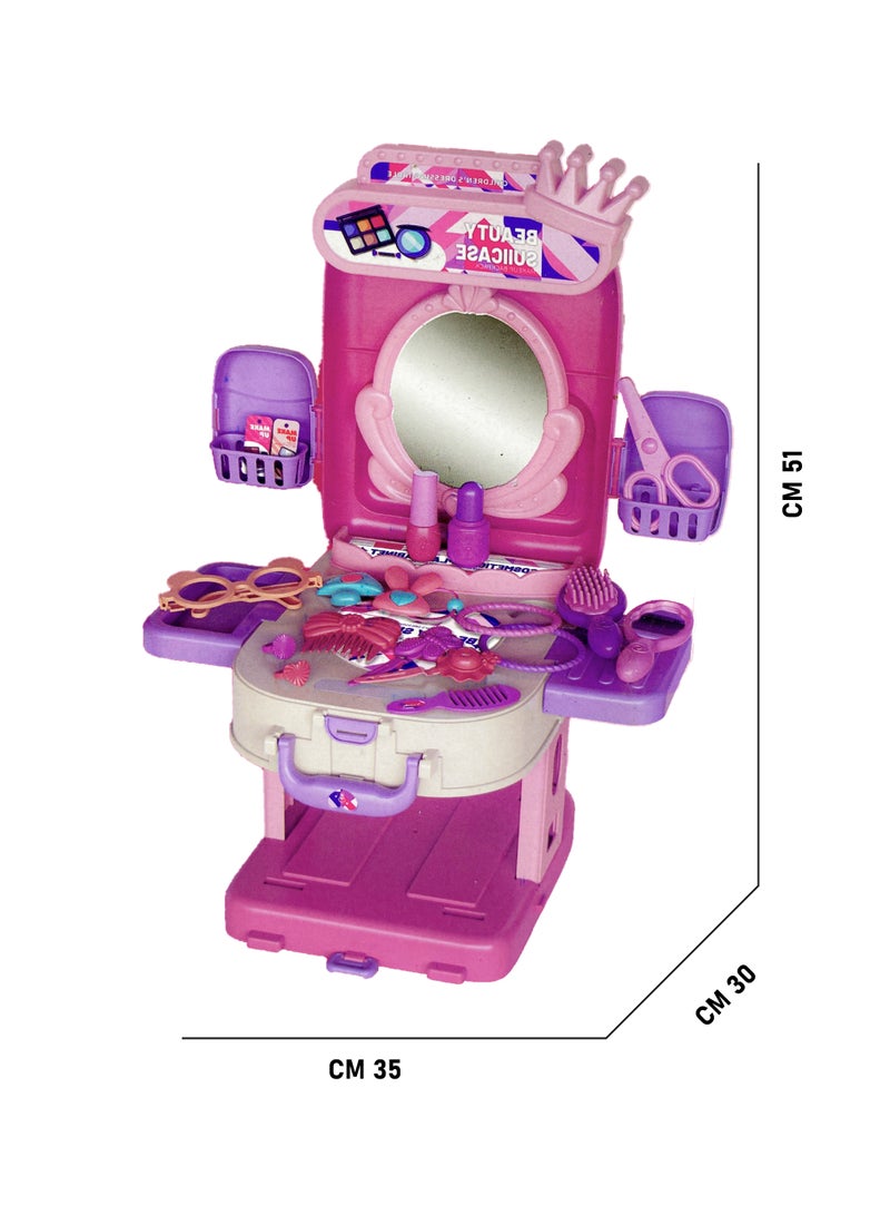 Diy A multi-functional backpack toy that is installed as a home hairdresser for girls, plus hairdressing tools and accessories, consisting of 31 pieces.  - Image 3