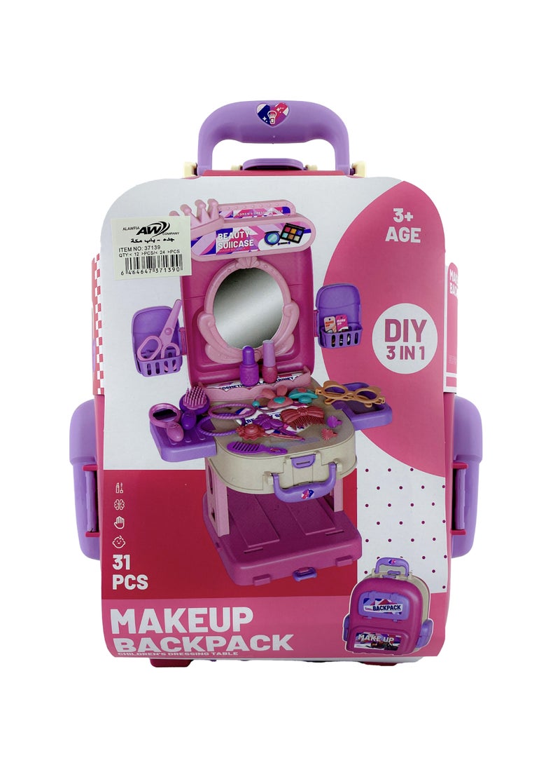 Diy A multi-functional backpack toy that is installed as a home hairdresser for girls, plus hairdressing tools and accessories, consisting of 31 pieces.  - Image 4