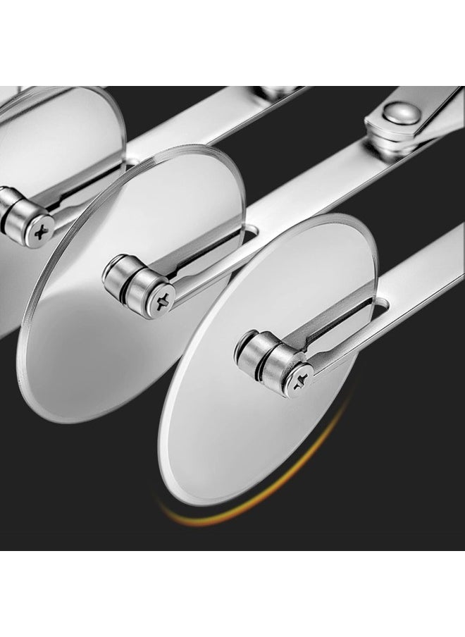 silvercnc 5 Wheel Pastry Cutter Stainless Pizza Slicer MultiRound Dough Cutter Roller Cookie Pastry Knife Divider  - Image 2