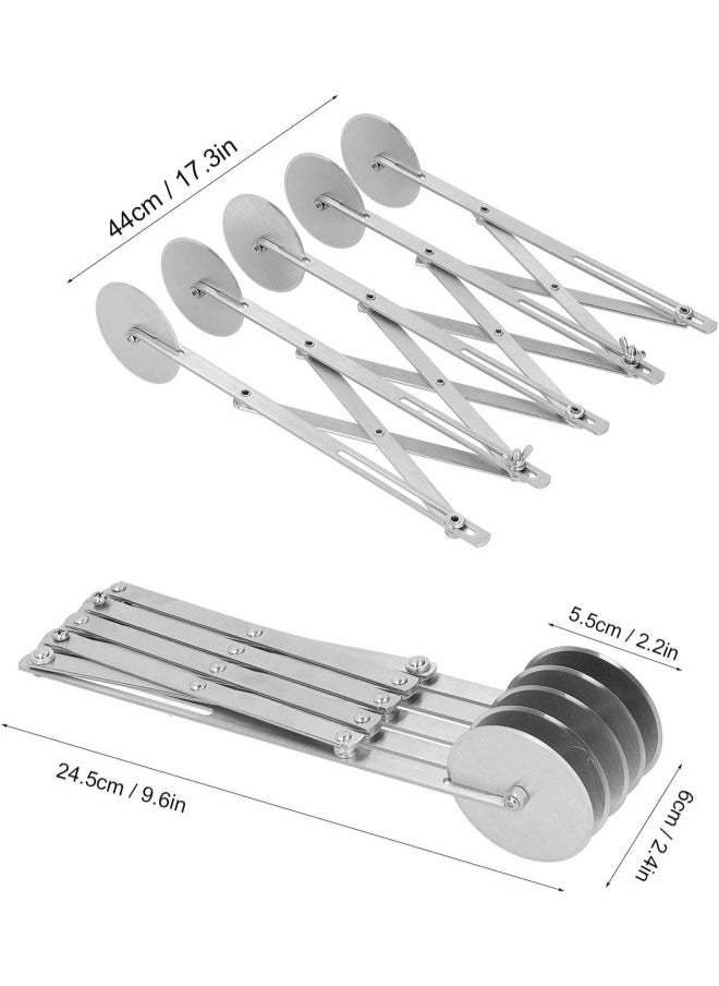 silvercnc 5 Wheel Pastry Cutter Stainless Pizza Slicer MultiRound Dough Cutter Roller Cookie Pastry Knife Divider  - Image 3