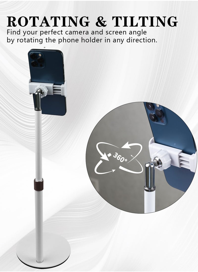 Meishida - 360° Rotating Tablet & Phone Stand, Height Adjustable with Multi-Angle Tilt, Anti-Slip Carbon Steel Base for 4.7"-15.6" Devices - Ideal for Office, Study & Movie Watching - Image 1