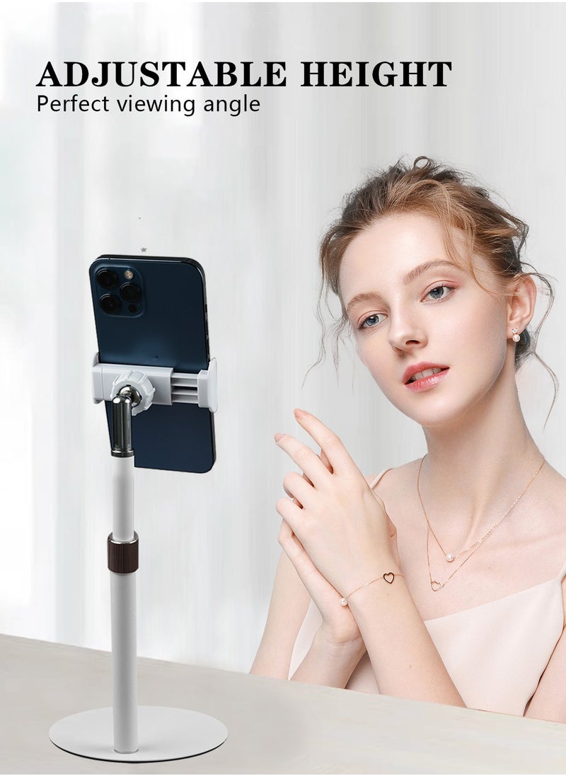 Meishida - 360° Rotating Tablet & Phone Stand, Height Adjustable with Multi-Angle Tilt, Anti-Slip Carbon Steel Base for 4.7"-15.6" Devices - Ideal for Office, Study & Movie Watching - Image 1