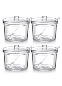 SYOSI Clear Acrylic Sugar Bowl With Lid And Spoon For Coffee Bar AccessoriesCereal Bowls Tea Kitchen Countertop Canisters & Baking for Sugar Salt Spices Condiments 7.1 oz  - Image 1