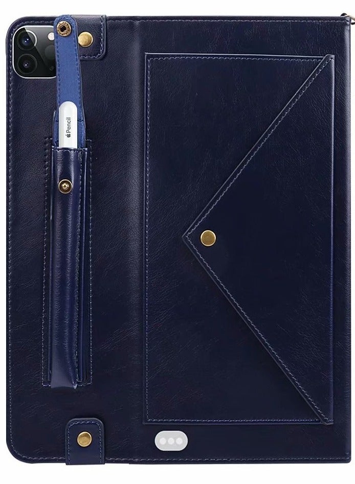 Gerenic iPad Pro 11 Case with Shoulder Strap and Hand Band, PU Leather Shoulder Bag Envelope Wallet Cover with Card Holder Cash Pocket Pencil Holder for iPad Pro 11  - Image 3