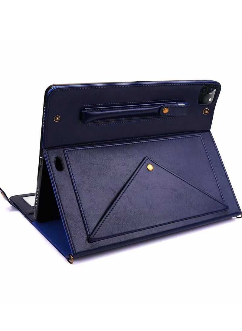 Gerenic iPad Pro 11 Case with Shoulder Strap and Hand Band, PU Leather Shoulder Bag Envelope Wallet Cover with Card Holder Cash Pocket Pencil Holder for iPad Pro 11  - Image 5