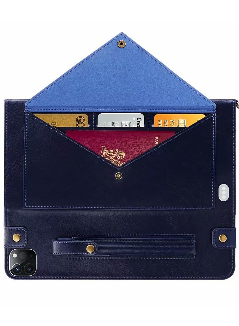 Gerenic iPad Pro 11 Case with Shoulder Strap and Hand Band, PU Leather Shoulder Bag Envelope Wallet Cover with Card Holder Cash Pocket Pencil Holder for iPad Pro 11  - Image 2