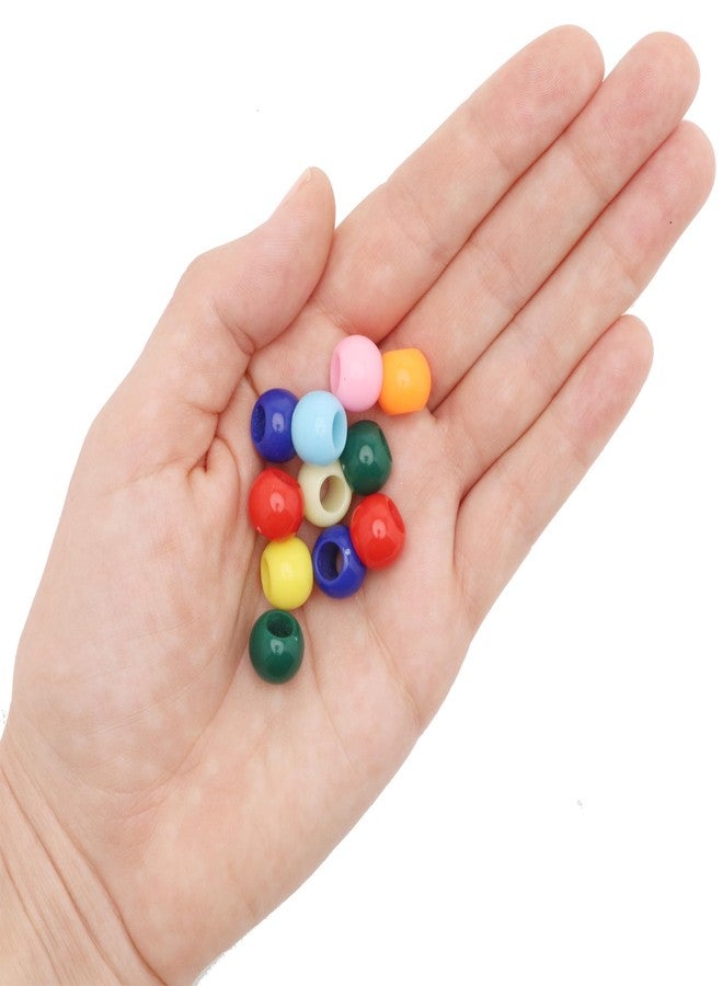 Craft Making Shop 300 Acrylic Large Hole Beads for Crafts and for Hair 10mm x 12mm Acrylic Barrel Beads with 5.7mm Large Hole, Glossy Primary Assortment - Image 3