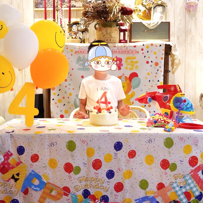 Disposable Peva Plastic Tablecloth Thickened Oil-Proof Cartoon Balloon Tablecloth Birthday Party Kindergarten Tablecloth - Image 5