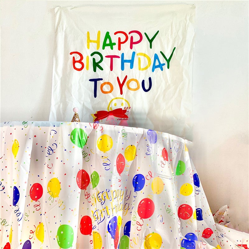 Disposable Peva Plastic Tablecloth Thickened Oil-Proof Cartoon Balloon Tablecloth Birthday Party Kindergarten Tablecloth - Image 4