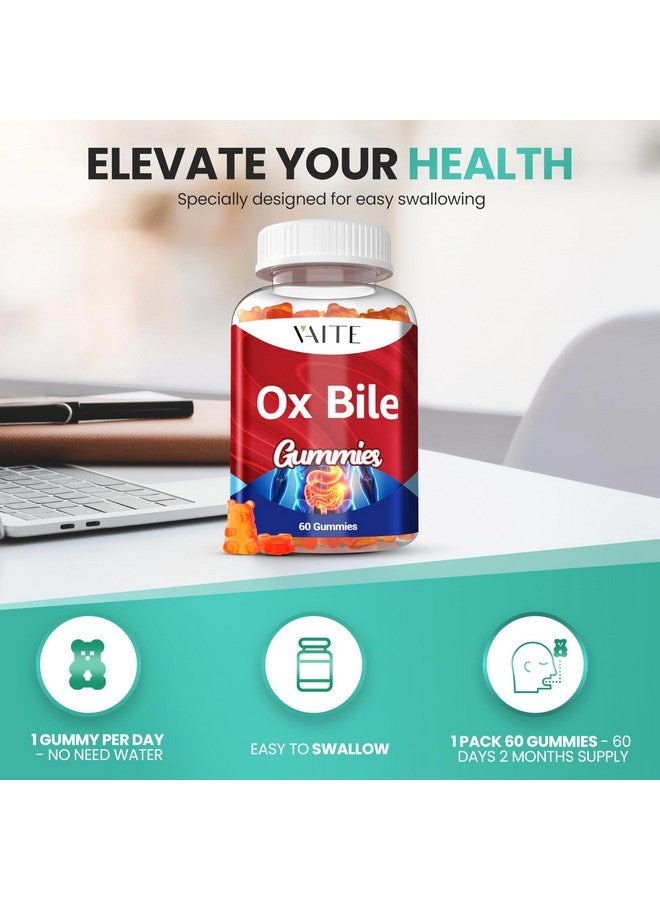 VAITE Ox Bile Gummies - 500mg Digestive Support for Gallbladder & Gut Health - Non-GMO, Sugar-Free Supplement - Helps Nutrient Absorption & Bile Flow - 60 Easy-to-Chew Bile Acid Chewables - Image 4
