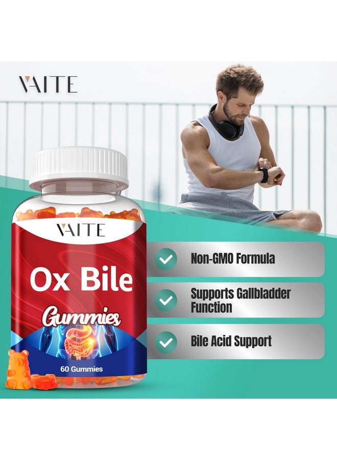 VAITE Ox Bile Gummies - 500mg Digestive Support for Gallbladder & Gut Health - Non-GMO, Sugar-Free Supplement - Helps Nutrient Absorption & Bile Flow - 60 Easy-to-Chew Bile Acid Chewables - Image 2