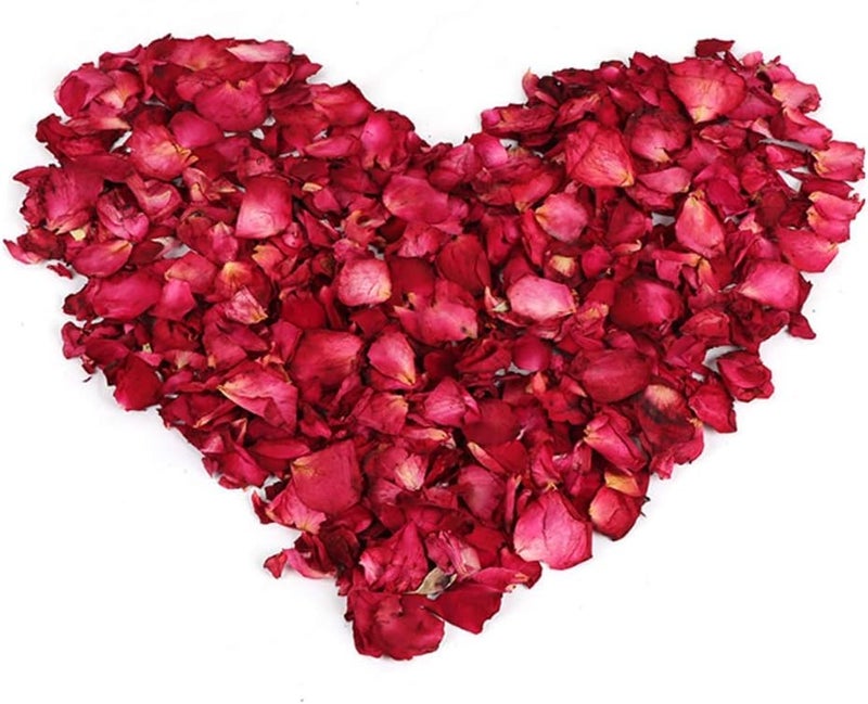 1 Bag/100 Grams Dried Rose Petals Natural Real Red Rose Flower Petals for Bath Foot Bath Wedding Decoration Sachets DIY Crafts Accessories