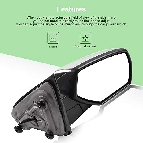 SCITOO Side View Mirror Passenger Side Mirror Compatible with 2014-2018 For Chevy Silverado 1500 2014-2017 For GMC Sierra 1500 Power Adjustment Heating - Image 4