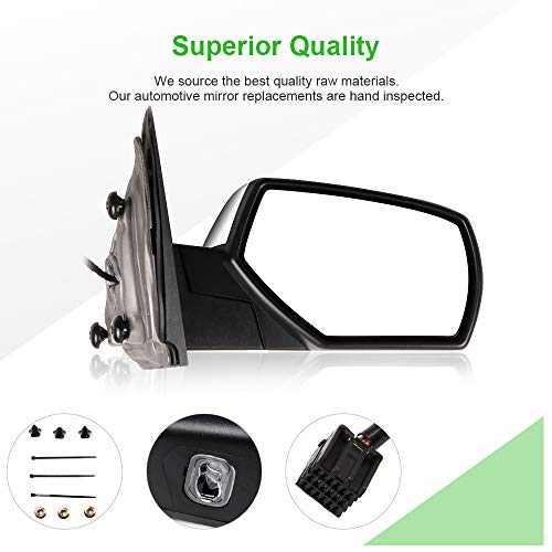 SCITOO Side View Mirror Passenger Side Mirror Compatible with 2014-2018 For Chevy Silverado 1500 2014-2017 For GMC Sierra 1500 Power Adjustment Heating - Image 2