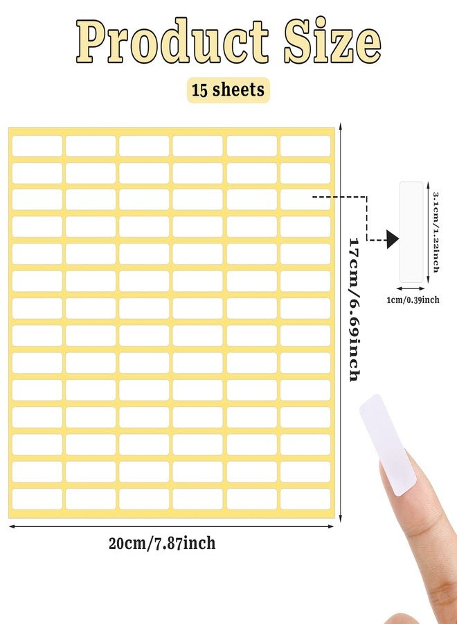 Sliverdew 1260 Pcs Matte White Labels Stickers Small Blank Labels Removable Sticky Price Tags Labels Stickers for Jars Boxes School Office Kitchen (10 X 31 mm) - Image 2