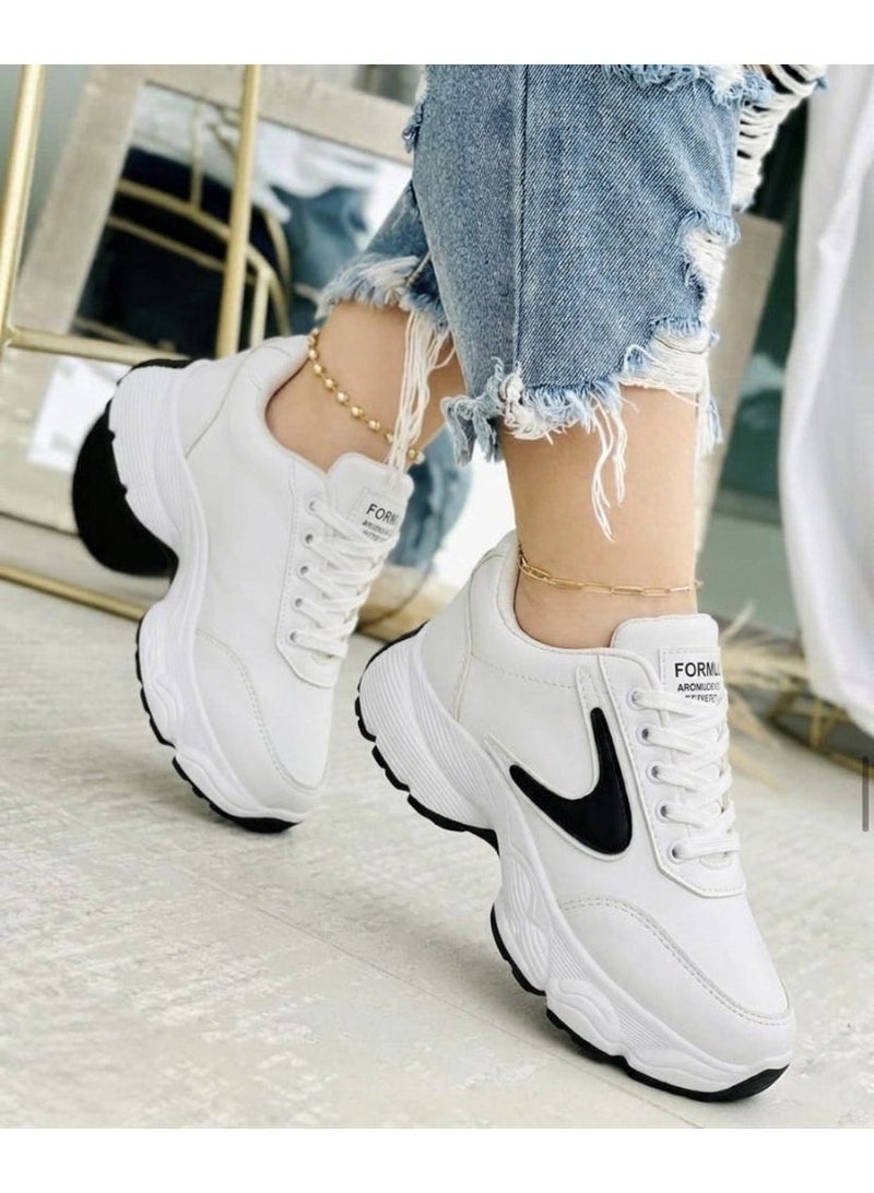 فيبراندا كوتشي نسائي بتصميم حيوي وجذابL-22-ابيض&اسود - Image 2