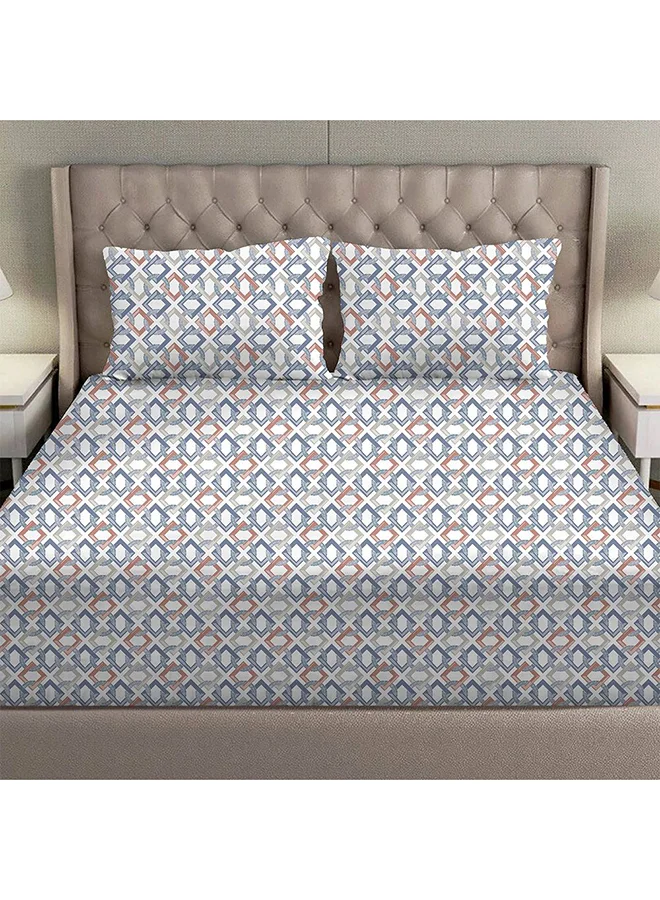 DANUBE HOME Danube Home Albany Single Bed Fitted Sheet Set 120x200+30 cm/50x75+15 cm Maze Multicolor | 80 Cotton; 20 Lyocell Bedding Set For Bedroom