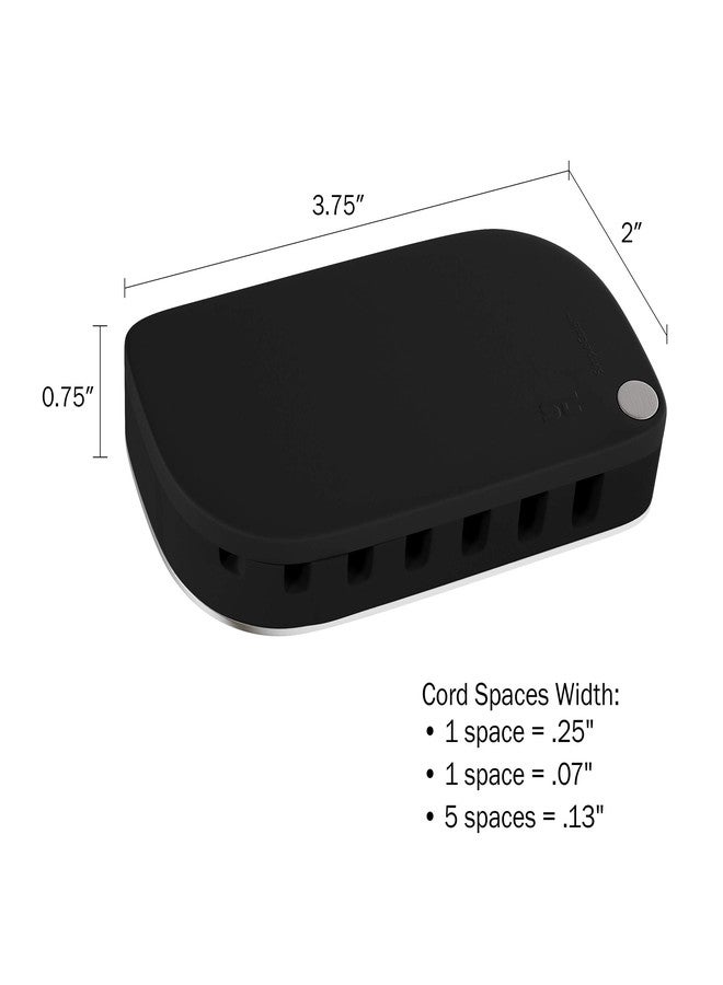 SimpleCord Cable Management Desk Organizer - Cord Management for 7 Computer, Charging, or Power Cables with Nonslip Base and Attached Storage Cover by SimpleCord - Image 2