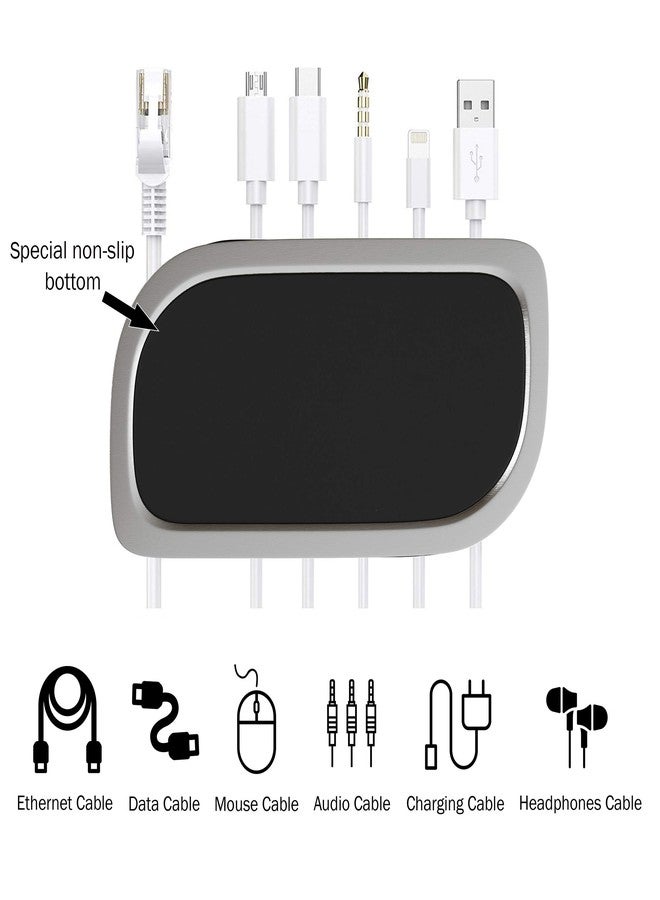 SimpleCord Cable Management Desk Organizer - Cord Management for 7 Computer, Charging, or Power Cables with Nonslip Base and Attached Storage Cover by SimpleCord - Image 3