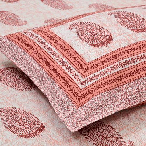 DE CAMA Since 1997 | 100% Cotton 300 TC Premium King Size Bedsheet for Double Bed (90 x 108 Inch) with 2 Pillow Covers Set (17 x 27 Inch) Designer Printed Bedsheet Set - Paisley, Multicolor - Image 2