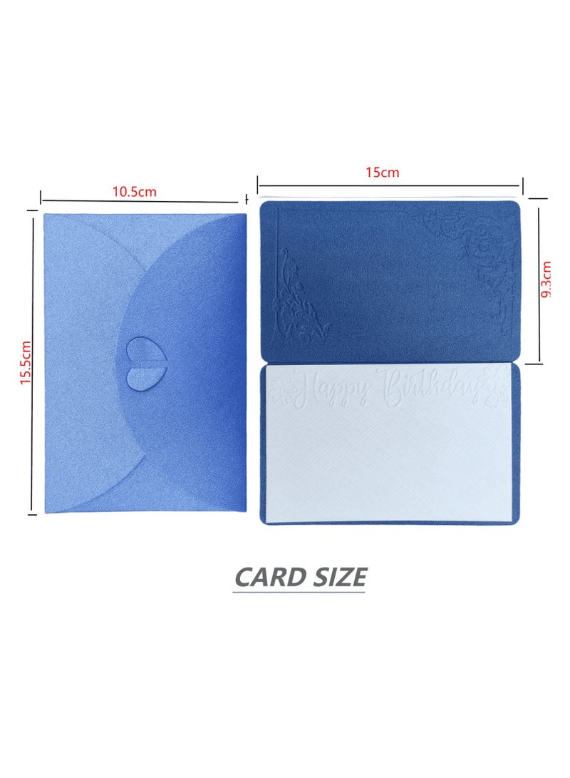 BenQuand Premium Birthday Card with 2D Gold Foil and 2D Embossing Pattern，Luxury Blue Happy Birthday to You Card With Envelope，Handmade Gift for Boyfriend,Mum,Daddy，Business Card  - Image 5