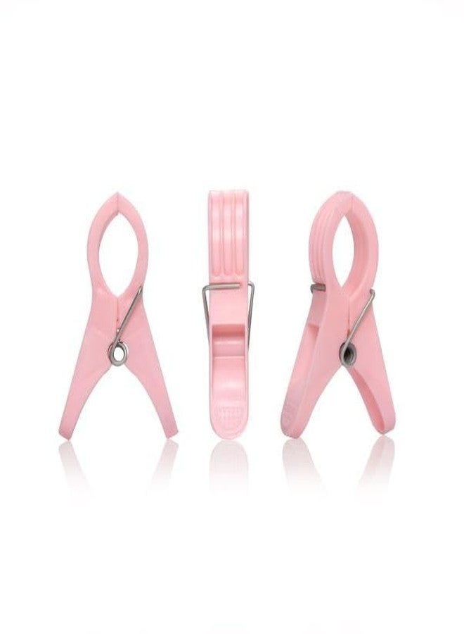 Emergity Heavy Duty Plastic Cloth Clips, Strong Grip Laundry Clips for Clothes Drying – Multicolor (Pink, Blue, Cream) (Pack of 12) - Image 2