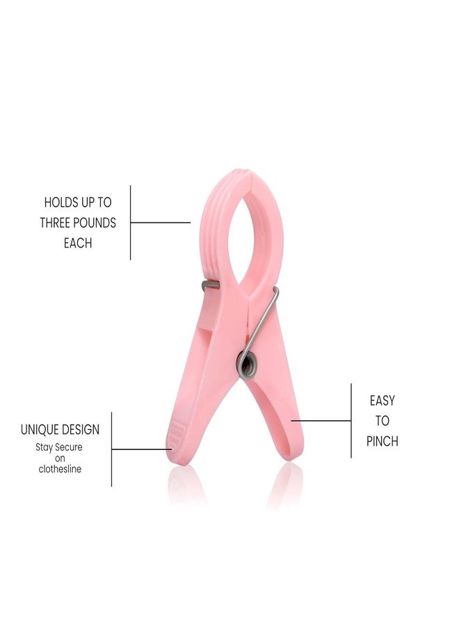 Emergity Heavy Duty Plastic Cloth Clips, Strong Grip Laundry Clips for Clothes Drying – Multicolor (Pink, Blue, Cream) (Pack of 12) - Image 4