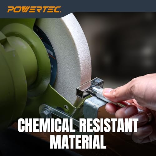 POWERTEC Bench Grinder Wheel 8 Inch 80 Grit, White Aluminum Oxide Grinding Wheel for Bench Pedestal Grinder, 1" Thick 5/8" Arbor, Sharpening & Shaping Drill Bits, Blade, and Chisel 1PK (15512) - Image 5