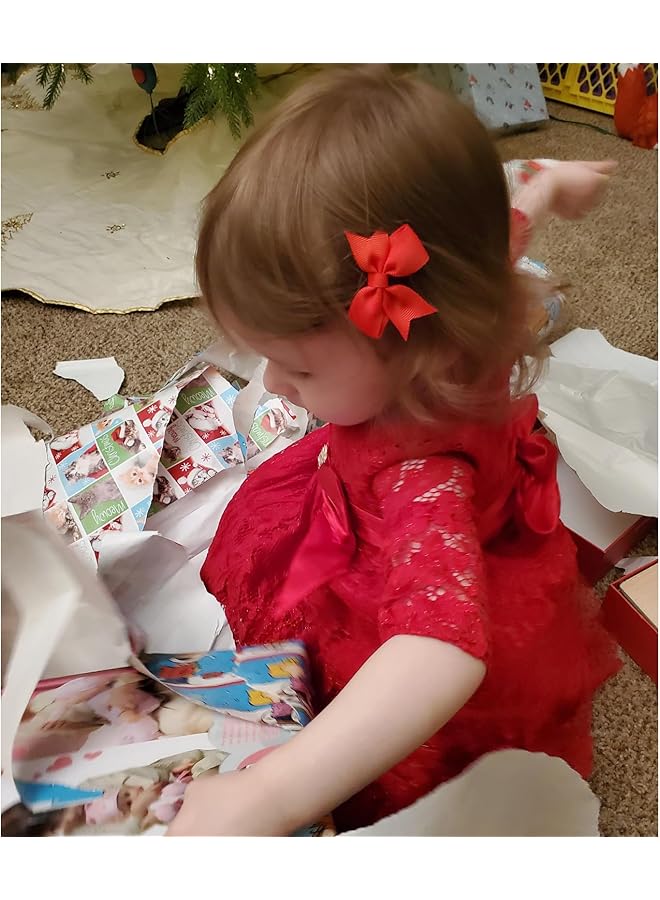 ALinmo Baby Hair Clips 60Pcs 2" Fully Lined Tiny Hair Bows Alligator Clips For Infants And Toddlers In Pairs - Image 4