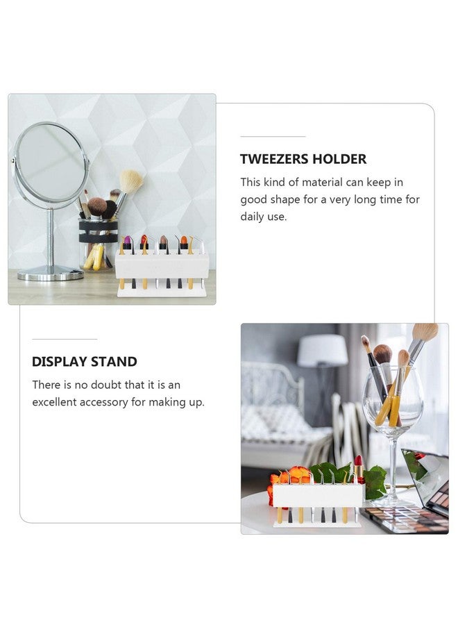 Beaupretty Eaupretty Eyelash Extension Tweezers Stand Holder 8 Holes Acrylic Tweezers Display Storage Tweezers Shelf Holder For Eyelash Extensions Supplies Accessories Tools White - Image 3