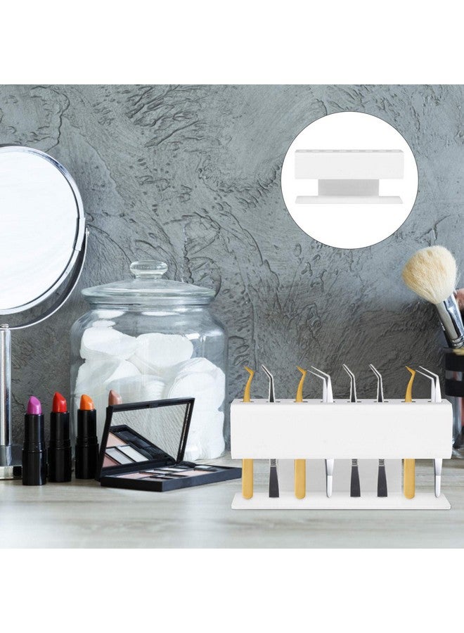 Beaupretty Eaupretty Eyelash Extension Tweezers Stand Holder 8 Holes Acrylic Tweezers Display Storage Tweezers Shelf Holder For Eyelash Extensions Supplies Accessories Tools White - Image 5