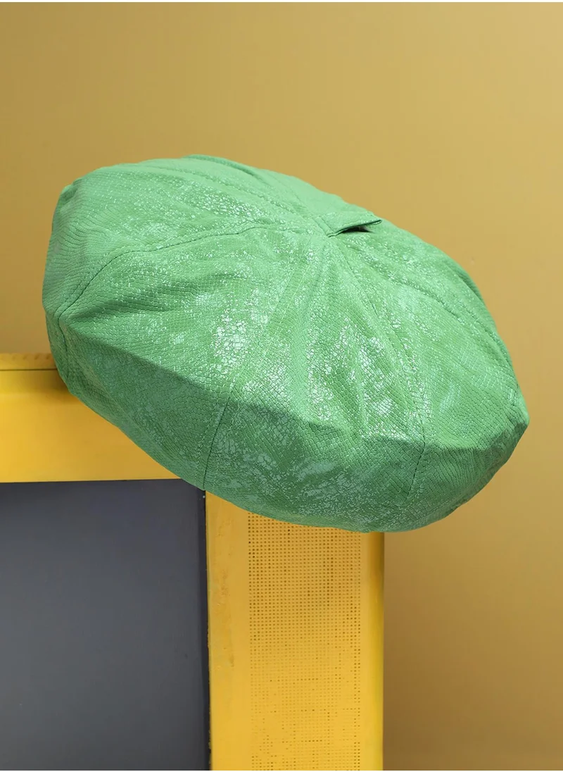 Haute Sauce Pebbled Bakerboy Hat - Pistachio Green