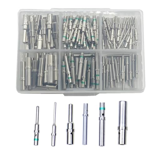 MOCW 180 Pcs for Deutsch Connector Pins and Sockets Solid Contacts Size 12 16 20 Male Female Terminals DT Series Pin Stainless Steel for Deutsch Solid Contact Kit Solid Contacts Socket Connector Wire - Image 1