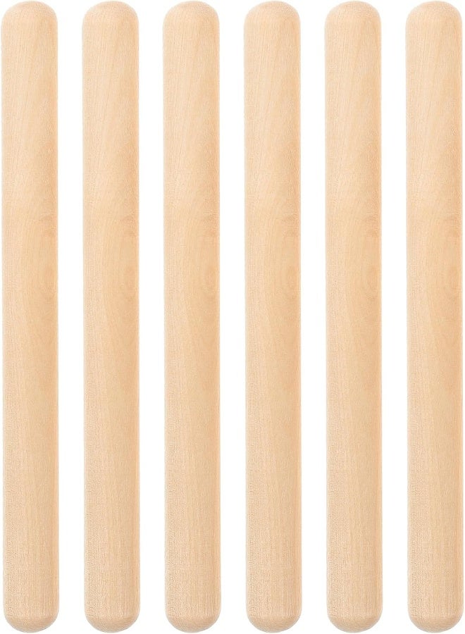 Vaguelly Wooden Chime Sticks Claves Percussion Instrument for Children, Adults, Rhythm Teaching Aid, Unpainted, 12 Inches, Pack of 6 - Image 1