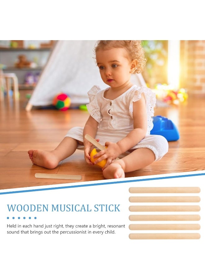 Vaguelly Wooden Chime Sticks Claves Percussion Instrument for Children, Adults, Rhythm Teaching Aid, Unpainted, 12 Inches, Pack of 6 - Image 4