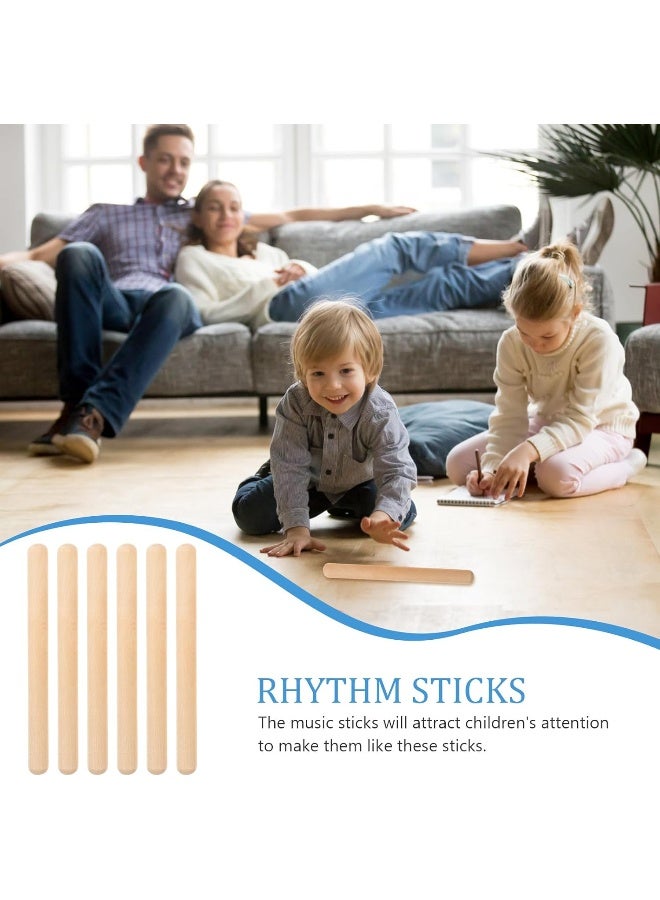 Vaguelly Wooden Chime Sticks Claves Percussion Instrument for Children, Adults, Rhythm Teaching Aid, Unpainted, 12 Inches, Pack of 6 - Image 5