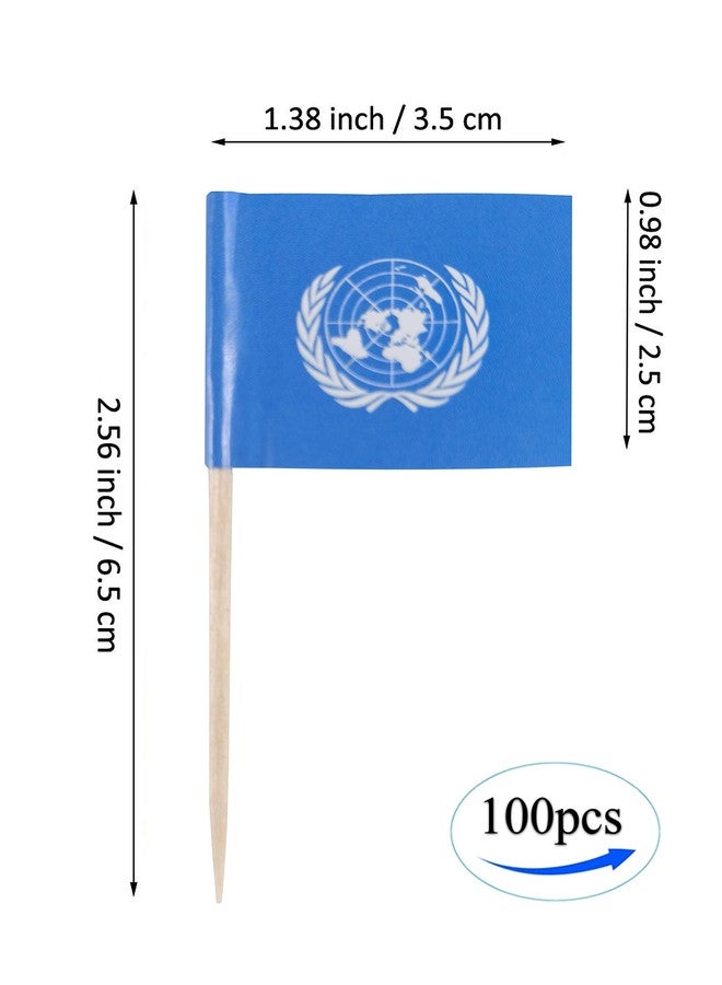 QQSD United Nations UN Toothpick Flag Small Mini Cupcake Topper Flags, 100 pcs - Image 2