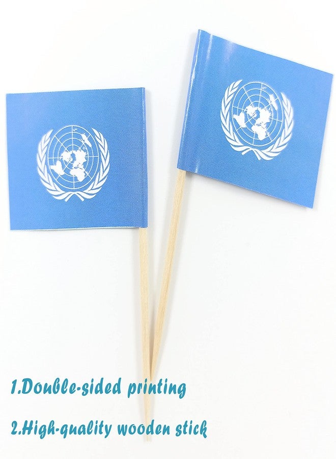 QQSD United Nations UN Toothpick Flag Small Mini Cupcake Topper Flags, 100 pcs - Image 3