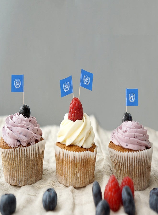 QQSD United Nations UN Toothpick Flag Small Mini Cupcake Topper Flags, 100 pcs - Image 5