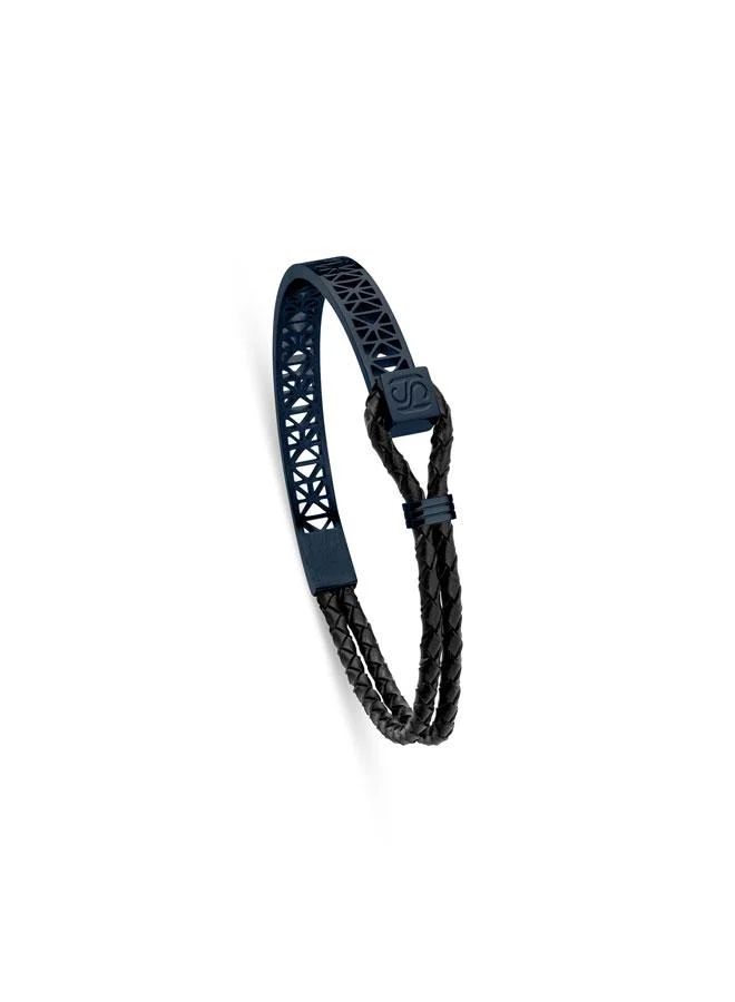 Saint Honore Paris Champ De Mars Braided Leather Bracelet for Men
